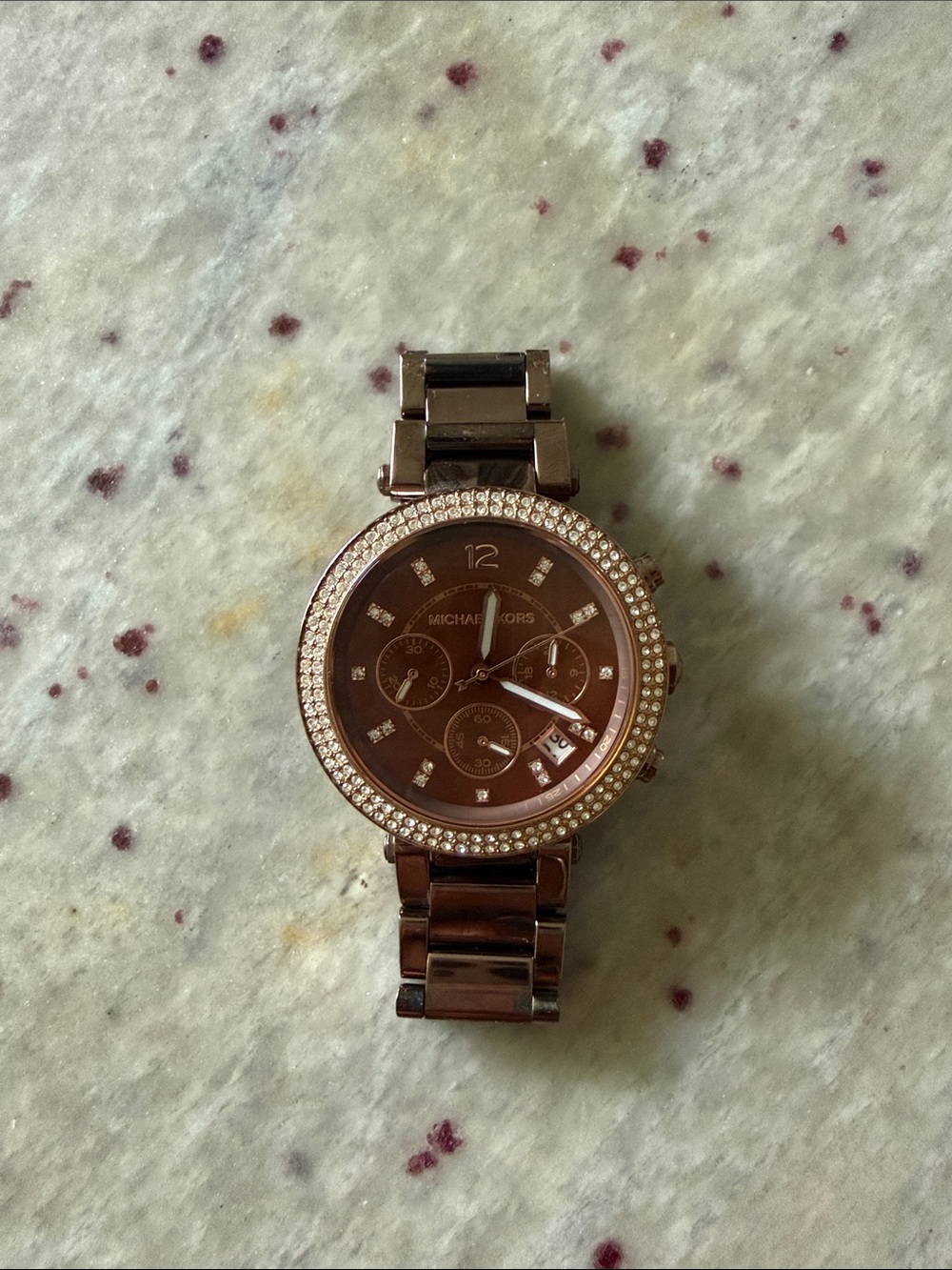 Michael Kors Rose Gold Crystal-Accented Bracelet Watch